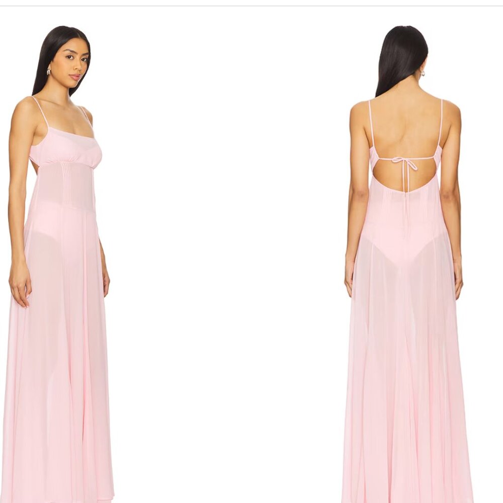 Revolve x Camila Coelho $295 Dia Maxi Dress Light Pink XL NWT